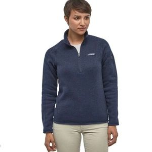 NWT *w/ patch* Patagonia Better Sweater Quarter Zip in Navy (Midwestern Uni)